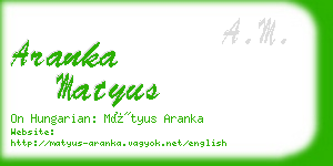 aranka matyus business card